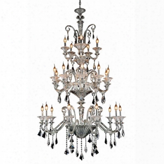 Elegant Lighting Aurora 42 25 Light Chandelier In Chrome