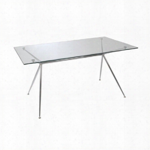 Eurostyle Atos 66 Rectangular Dining Table In Clear Glass And Chrome