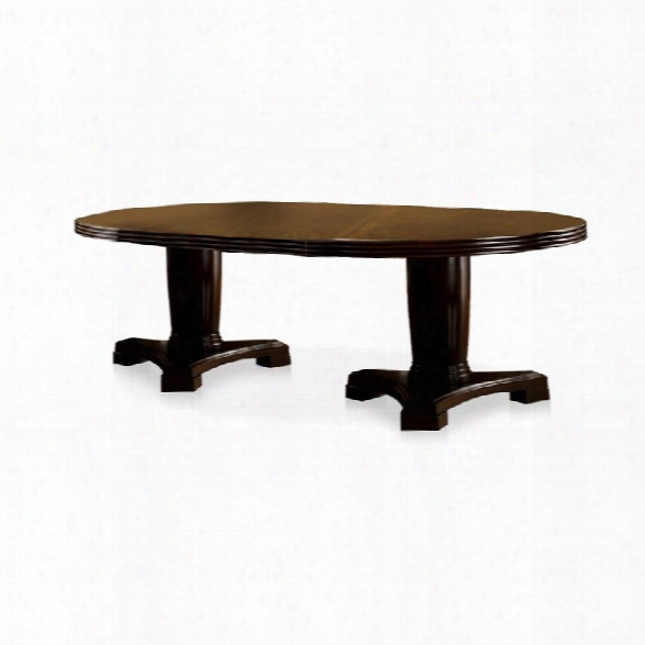 Furniture Of America Aldea Extendable Dining Table In Dark Walnut