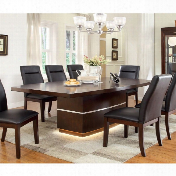 Furniture Of America Braylin Led Dining Table In Cherry