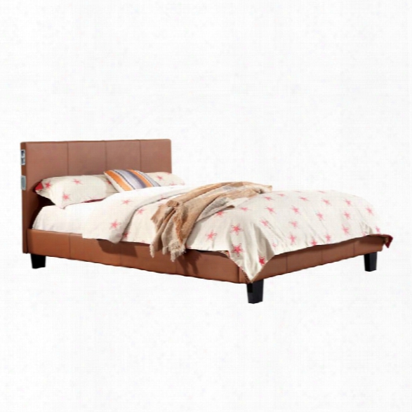 Furniture Of America Charlie King Platform Panel Bed In Camel