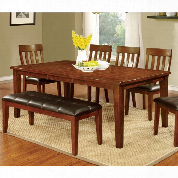 Furniture Of America Claire Extendable Dining Table In Cherry