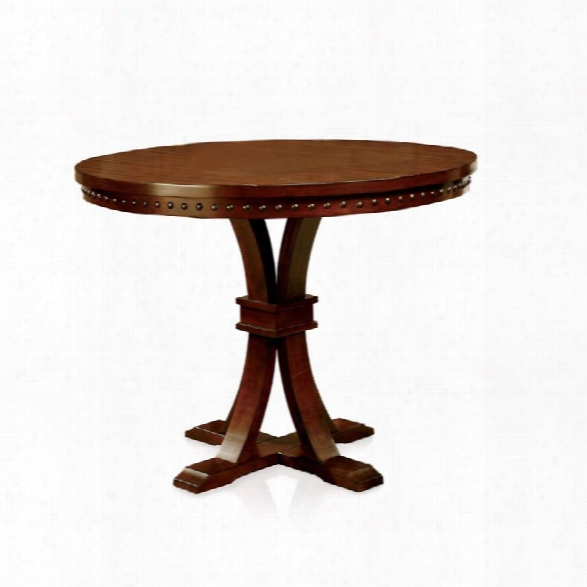 Furniture Of America Duran Round Counter Height Dining Table In Oak