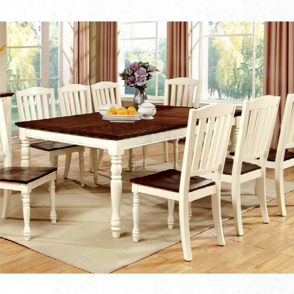 Furniture Of America Gossling Extendable Dining Table In White