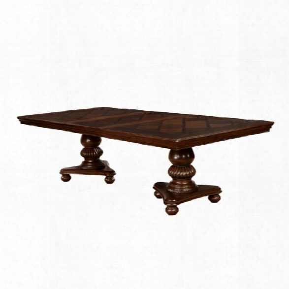 Furniture Of America Harriett Dining Table In Brown Cherry