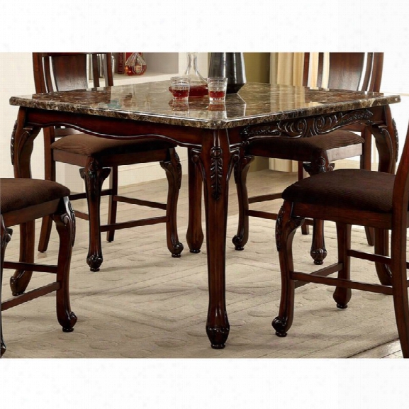 Furniture Of America Jamis Counter-height Table In Brown Cherry