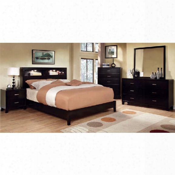 Furniture Of America Jenners 4 Piece King Bedroom Set In Espresso