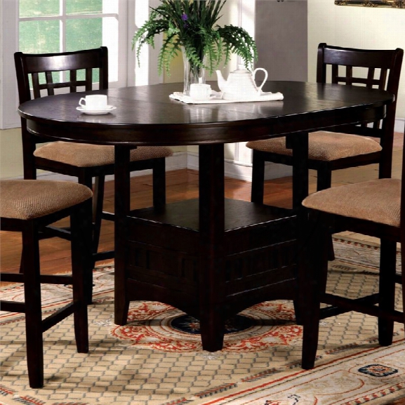 Furniture Of America Koline Round Counter Height Table In Espresso