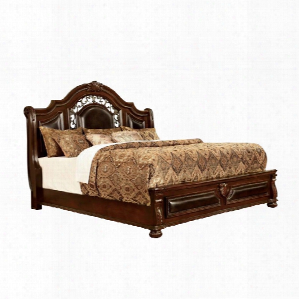 Furniture Of America Lacresha King Bed In Brown Cherry