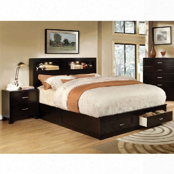 Furnitur E Of America Louis 2 Piece King Bookcase Bedroom Set In Espresso