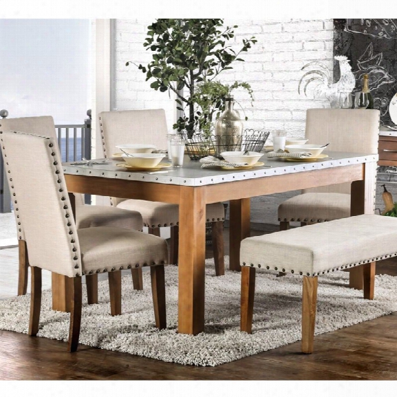 Furniture Of America Nason Dining Table In Natural Tone