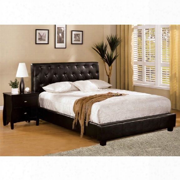 Furniture Of America Naylor King Tufted Leather Platform Bed