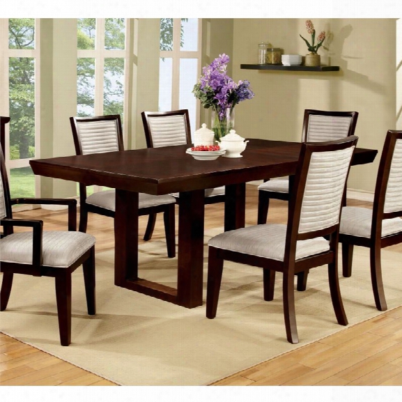 Furniture Of America Steline Extendable Dining Table In Natural Wood