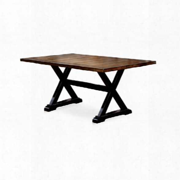 Furniture Of America Venture Dining Table In Antique Oak And Black