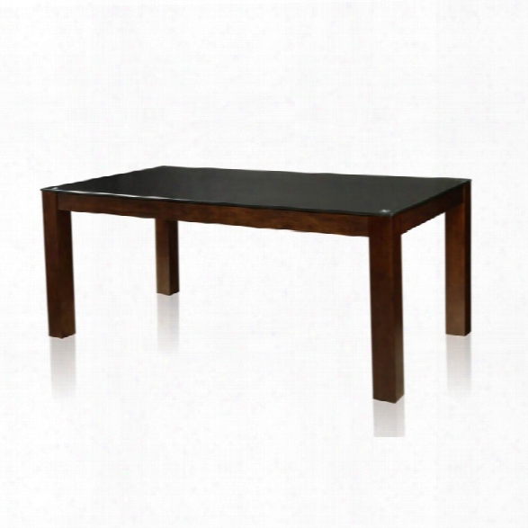 Furniture Of America Wagne Tempered Glass Dinning Table In Dark Cherry