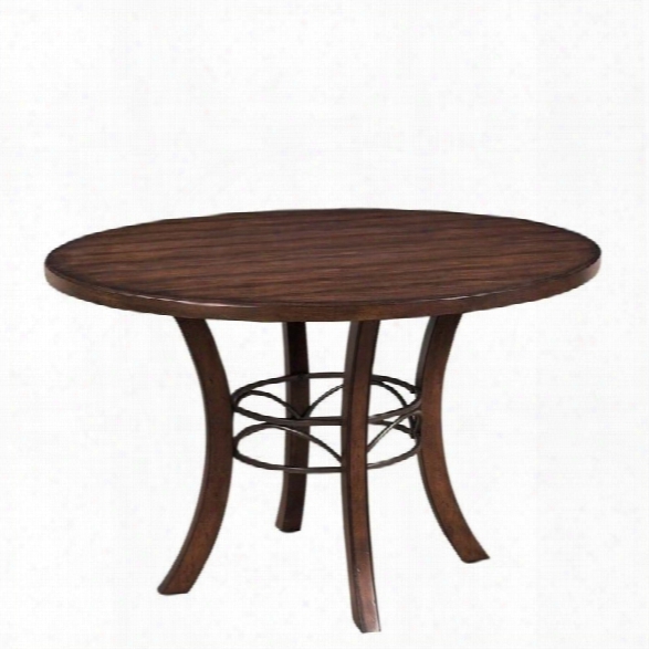 Hillsdale Cameron Round Wood Dining Table With Metal Ring