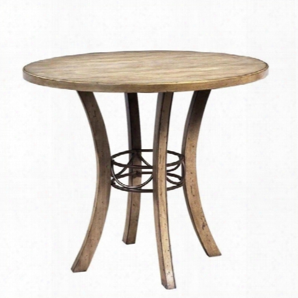 Hillsdale Charleston Round Wood Counter Height Table In Desert Tan