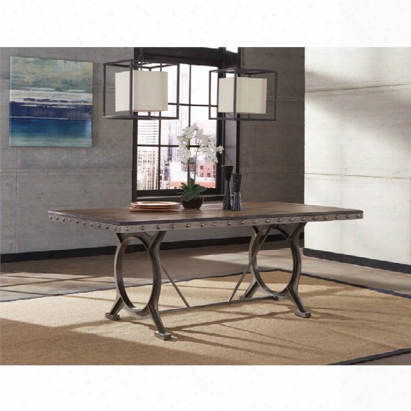 Hillsdale Paddock Dining Table In Brown Gray