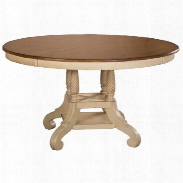 Hillsdale Wilshire Round Casual Dining Table In White Finish