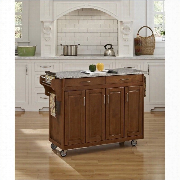Home Styles Create-a-cart 49 Granite Top Kitchen Cart In Cottage Oak