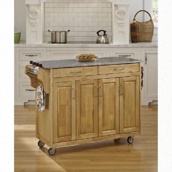 Home Styles Create-a-cart 49 Granite Top Kitchen Cart In Natural