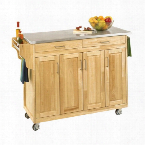 Home Styles Create-a-cart 49 Inch Stainless Top Kitchen Cart In Natural