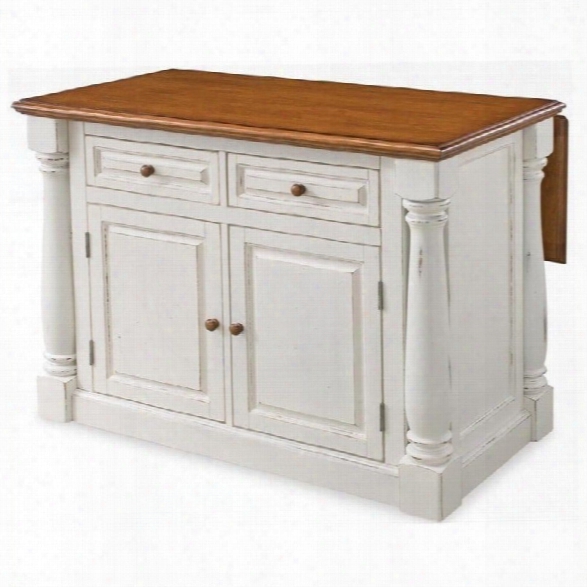 Home Styles Monarch Antiqued Kitchen Island In Antiqued White