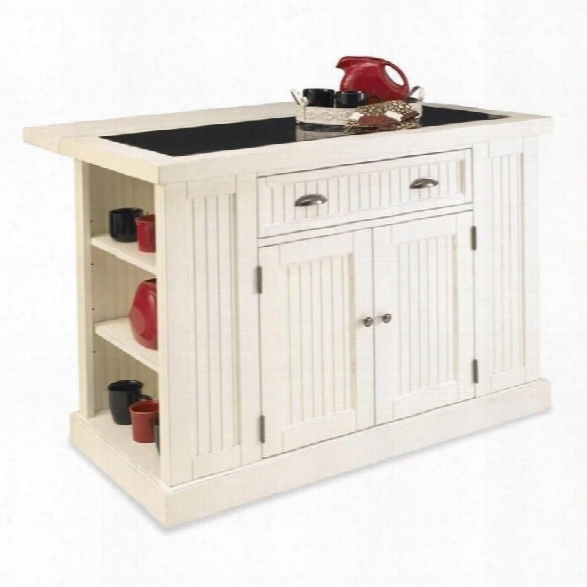 Home Styles Nantucket Kitchen Island In Distressed White Finish