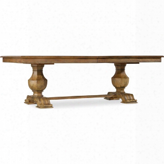 Hooker Furniture Sanctuary Extendable Trestle Dining Table In Medium Wood