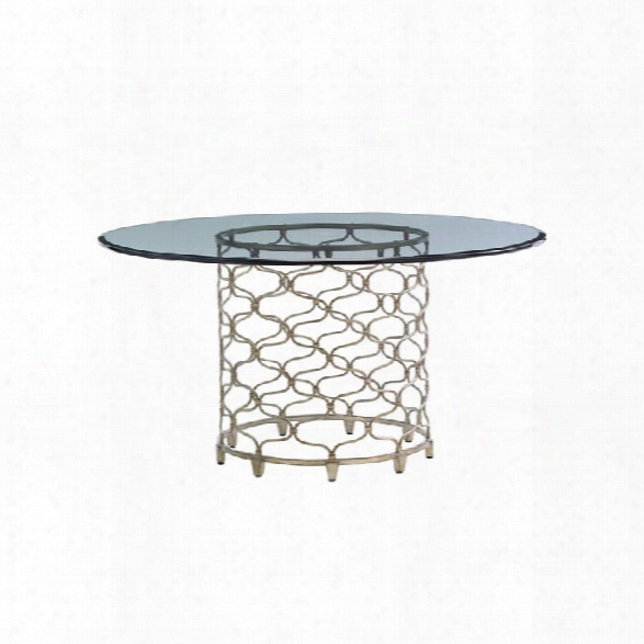 Lexington Laurel Canyon Glass Top Dining Table In Silver