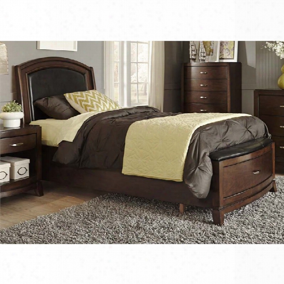 Liberty Furniture Avalon Full Faux Leather Storage Bed In Dark Truffle