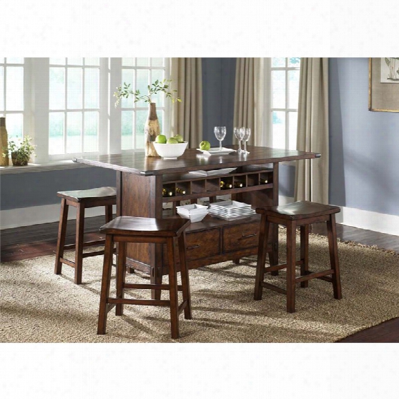 Liberty Furniture Cabin Fever Counter Height Dining Table In Brown