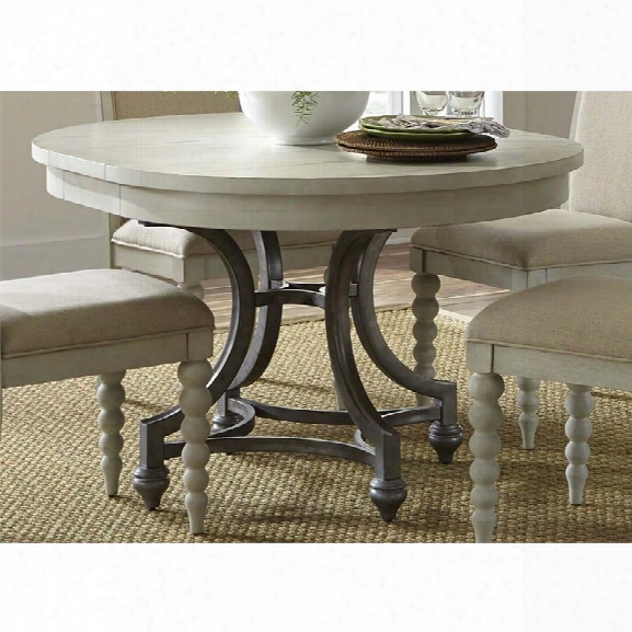 Liberty Furniture Harbor View Iii Round Dining Table In Dove Gray