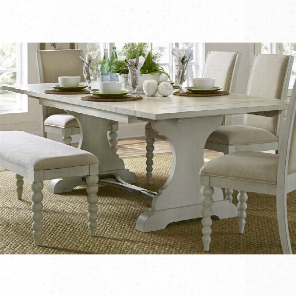 Liberty Furniture Harbor View Iii Trestle Dining Table In Dove Gray