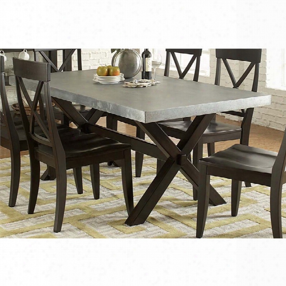 Liberty Furniture Keaton Ii Trestle Dining Table In Charcoal