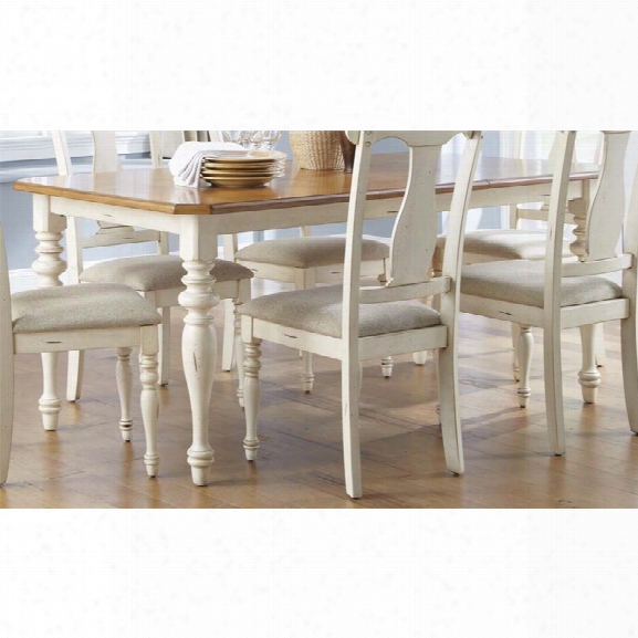 Liberty Furniture Ocean Isle Dining Table In Bisque With Natural Pine