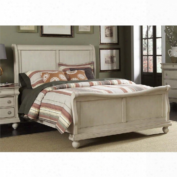 Liberty Furniture Rustic Traditions Ii King Sleigh Bed In Rustic White