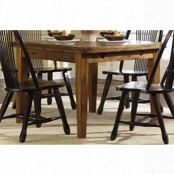 Liberty Furniture Treasures Retractable Dining Table In Rustic Oak