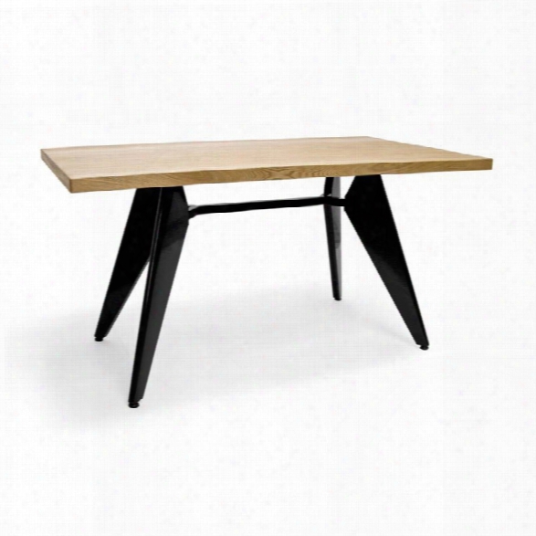 Maklaine Rectangular Dining Table In Natural Ash And Black