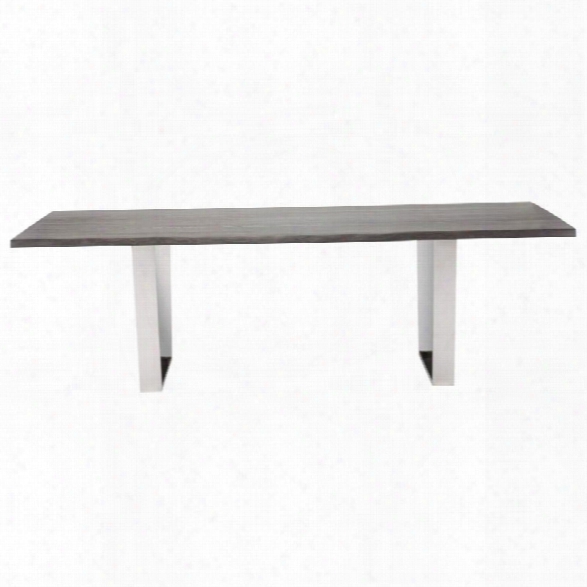 Maklaine Rectangular Dining Table In Oxidized Gray