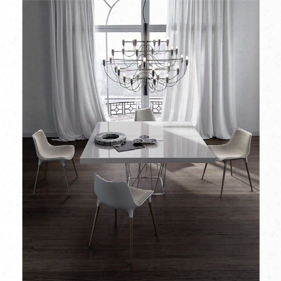 Modloft Clarges Dining Table In White Lacquer