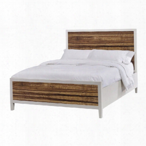 Modus Montana King Platform Bed In White Lacquer And Natural Sengon