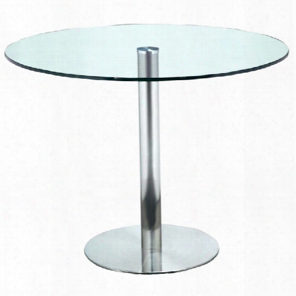 Moe's Lucent Round Glass Top Dining Table In Clear