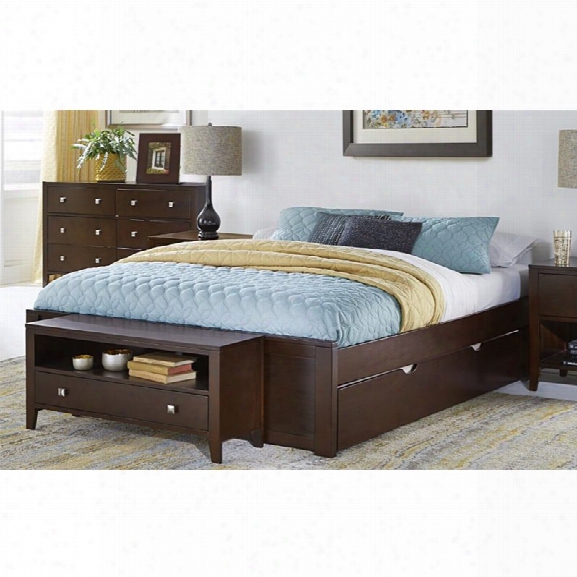 Ne Kids Pulse King Platform Bed With Trundle In Chocolate