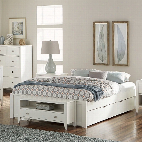 Ne Kids Pulse King Platform Bed With Trundle In White