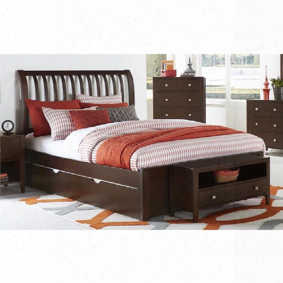 Ne Kids Pulse King Sleigh Bed With Trundle In Chocolate