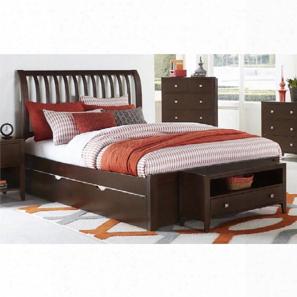 Ne Kids Pulse Queen Sleigh Bed With Trundle In Chocolate