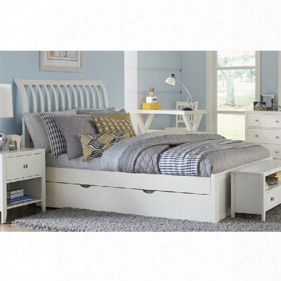 Ne Kids Pulse Queen Sleigh Bed With Trundle In White