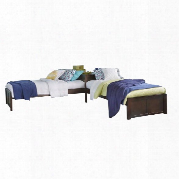 Ne Kids Pulse Twin L Shaped Bed In Chocolate