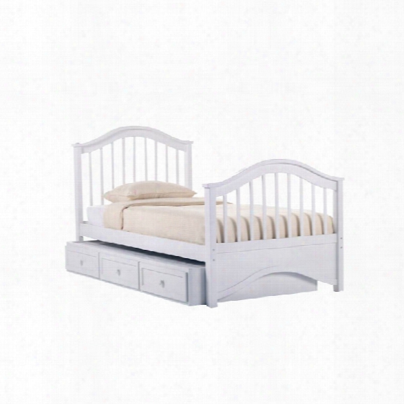 Ne Kids School House Jordan Twin Slat Bed With Trundle In White